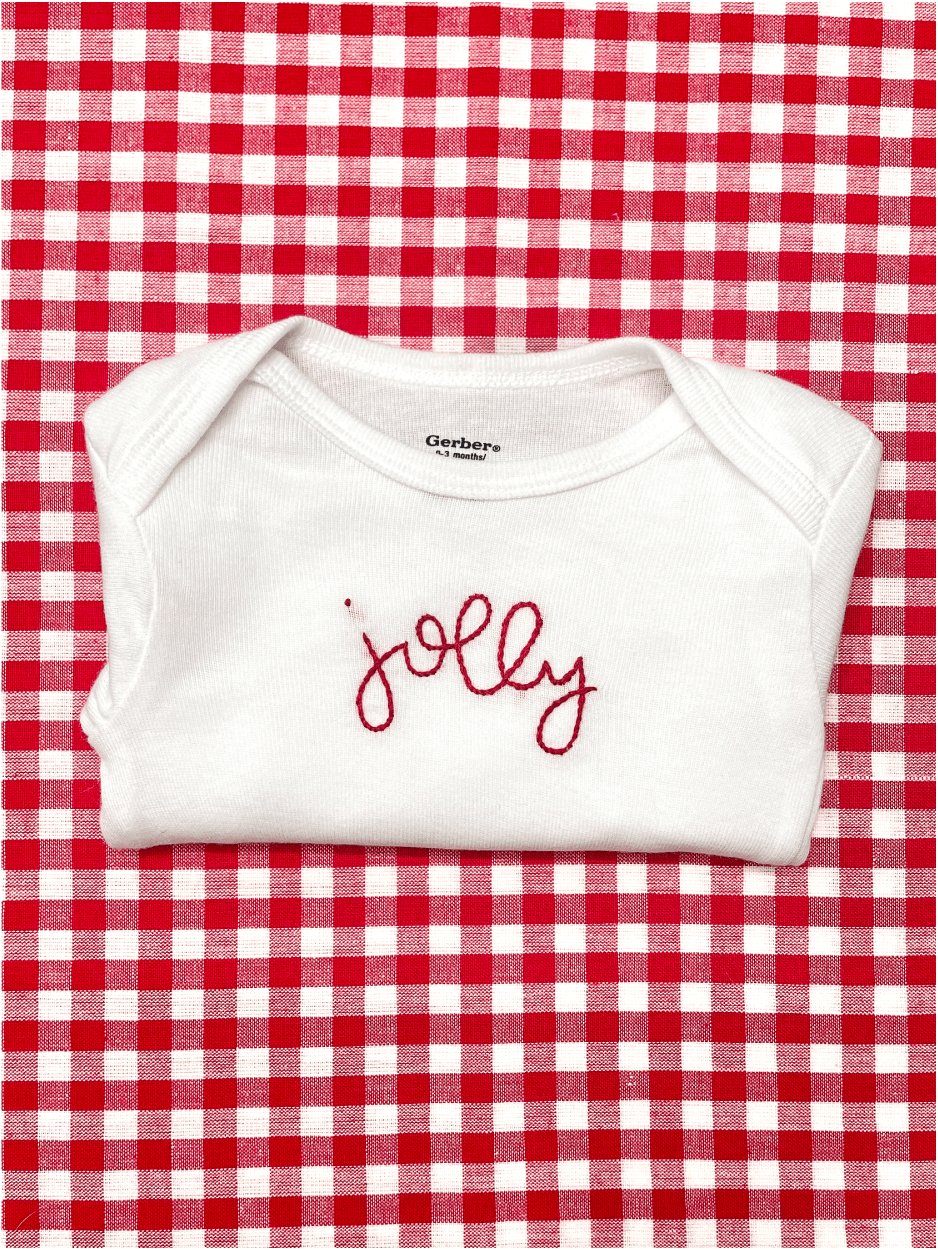 Jolly Hand Embroidered Baby Bodysuit
