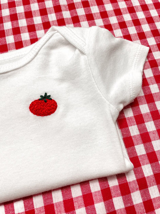 Tomato Hand Embroidered Baby Bodysuit