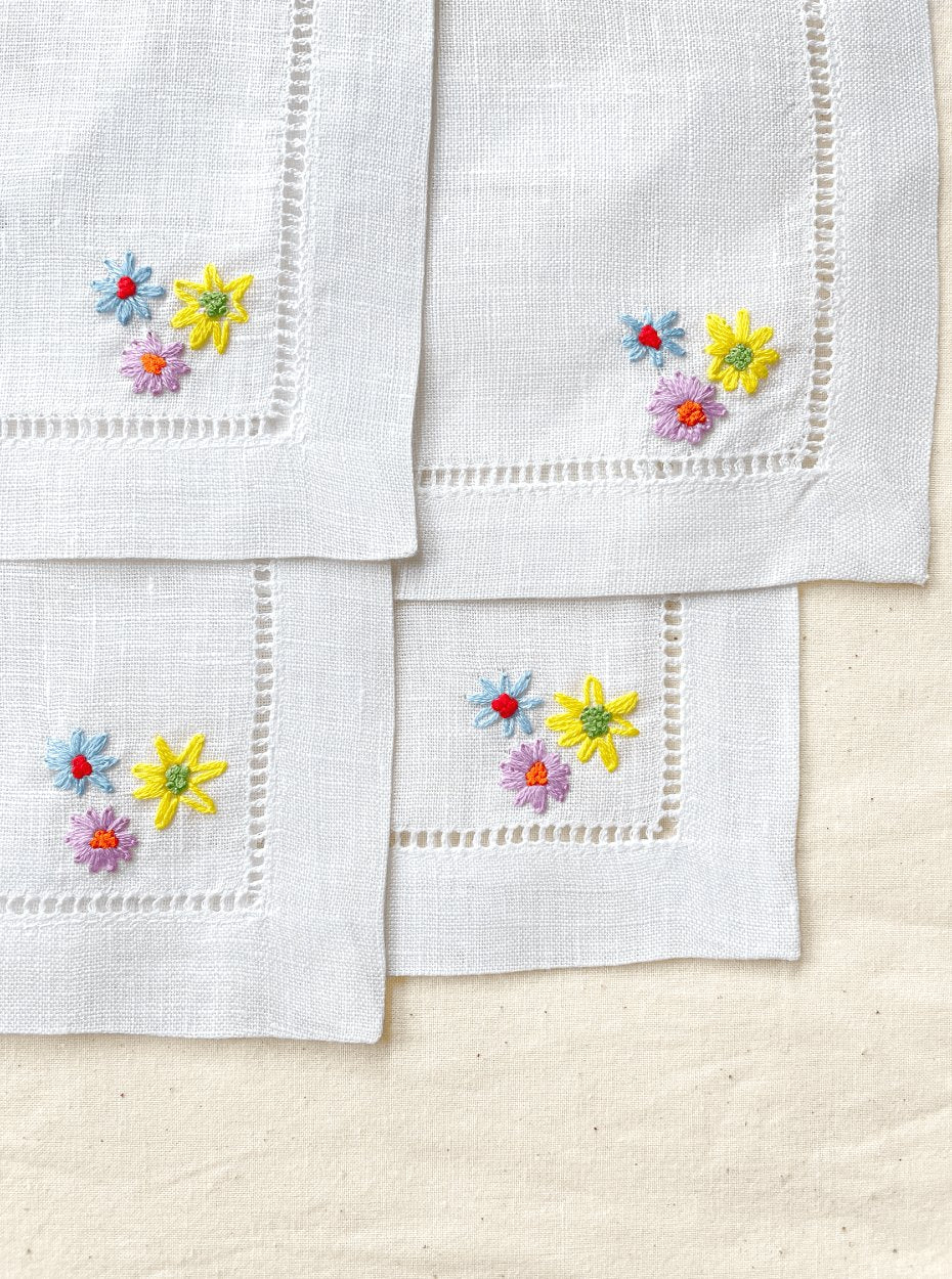 Flowers Trio Cocktail Napkins
