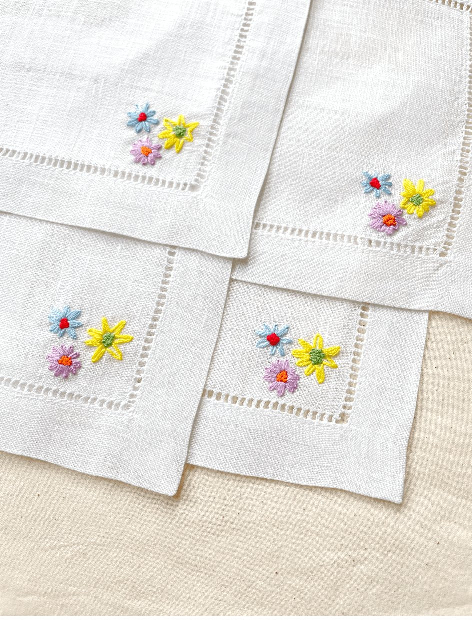 Flowers Trio Cocktail Napkins
