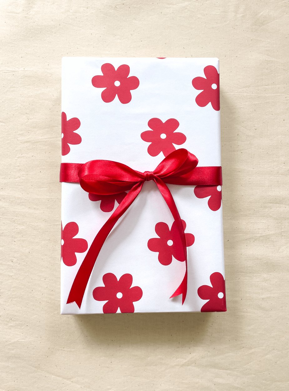 Red Flower Gift Wrapping Paper