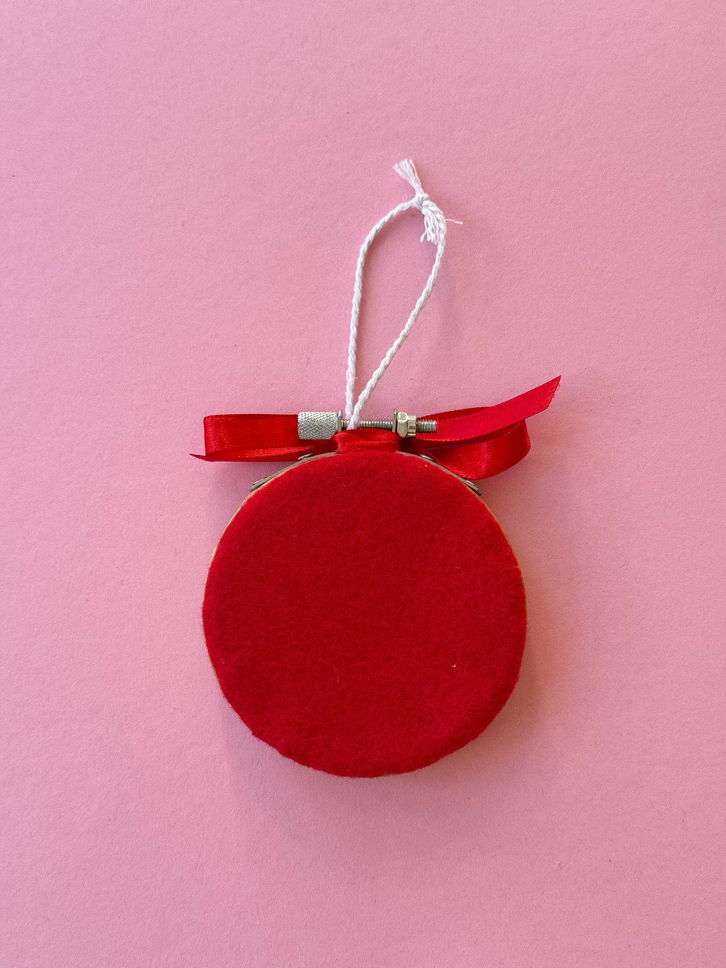 "L" Initial Hand Embroidered Felt Ornament | 3" Hoop