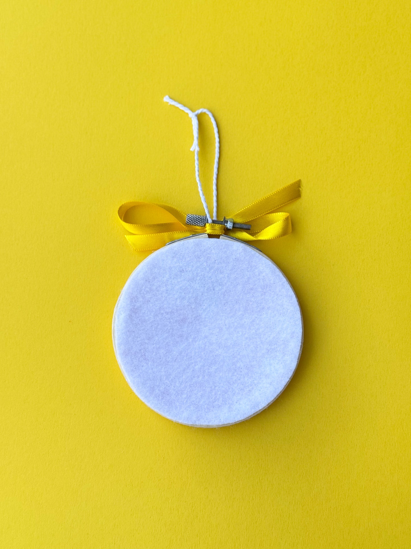 Orange Hand Embroidered Felt Ornament | 4" Hoop