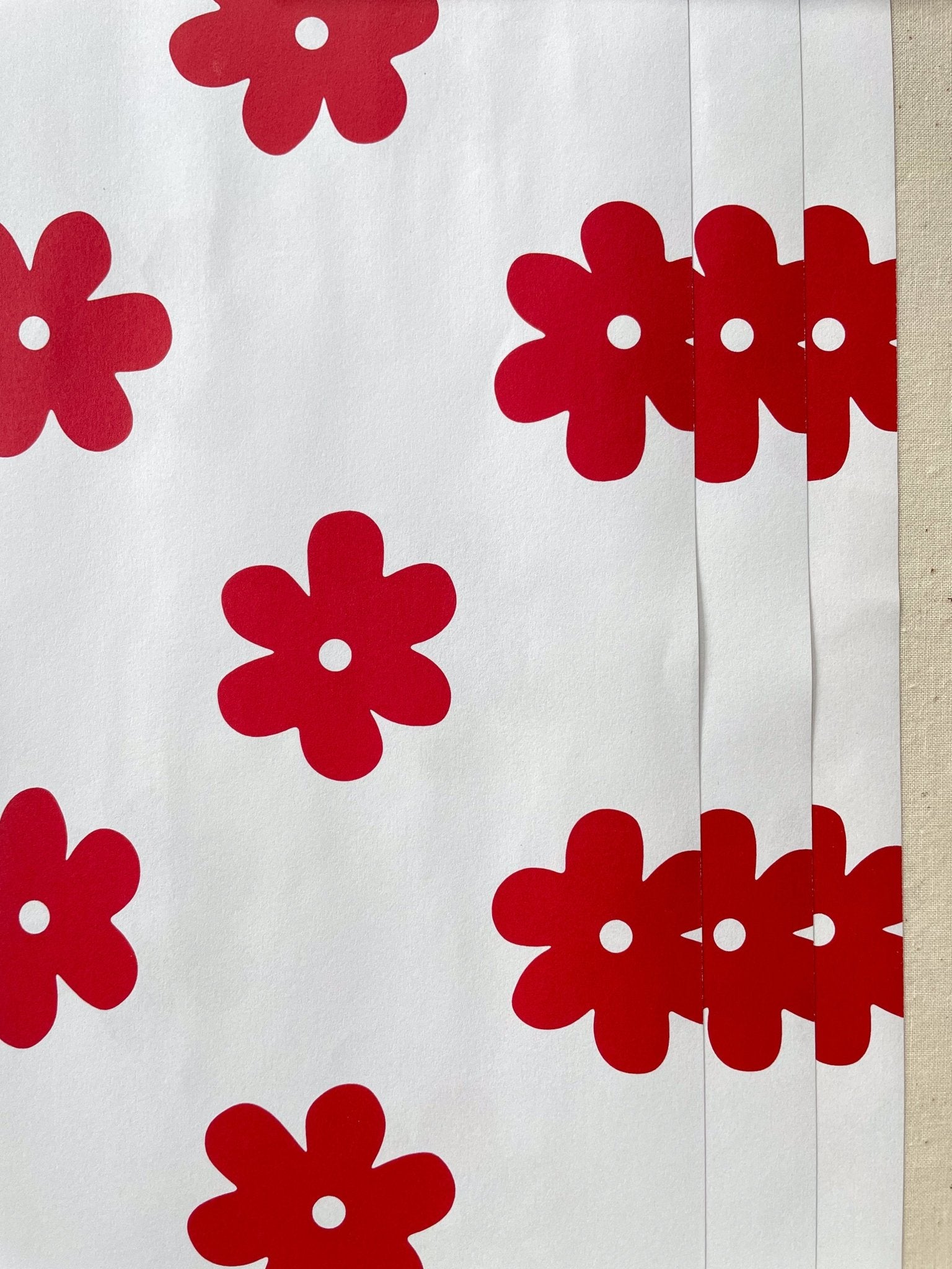 Red Flowers Gift Wrap