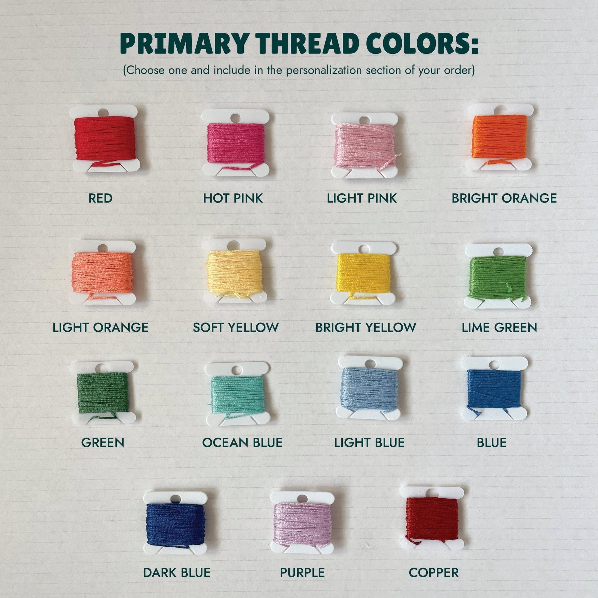 Primary thread color options