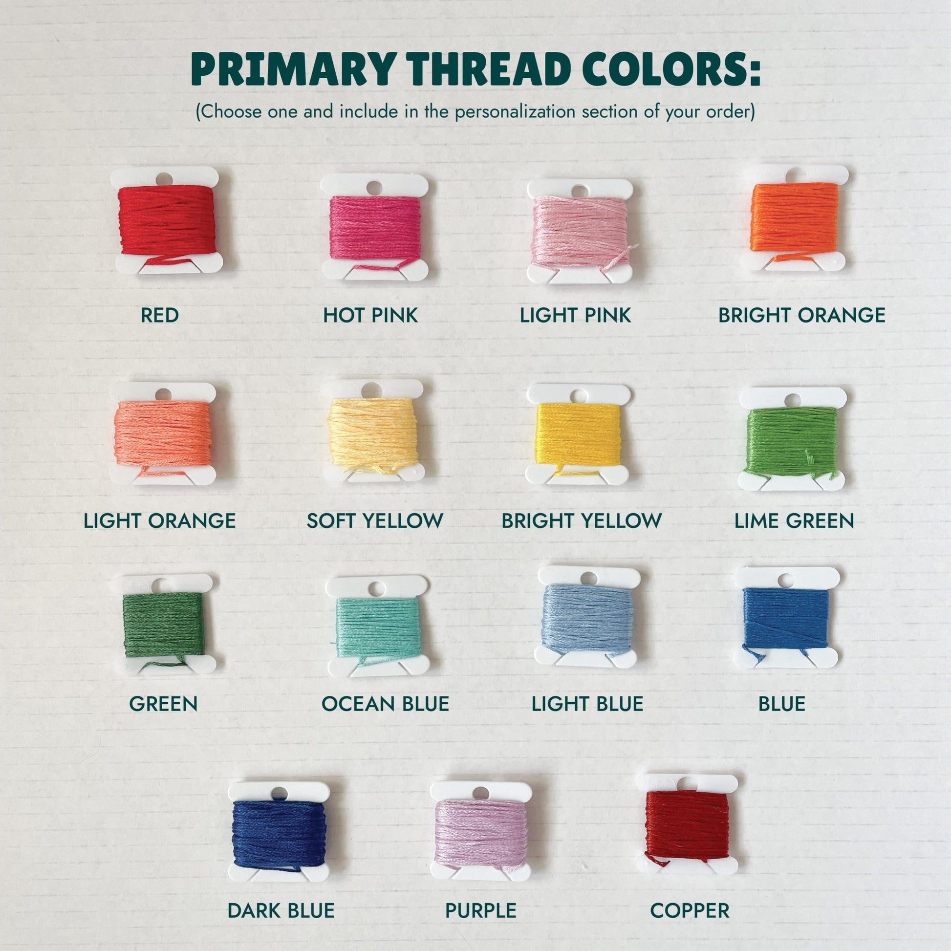 Primary thread color options