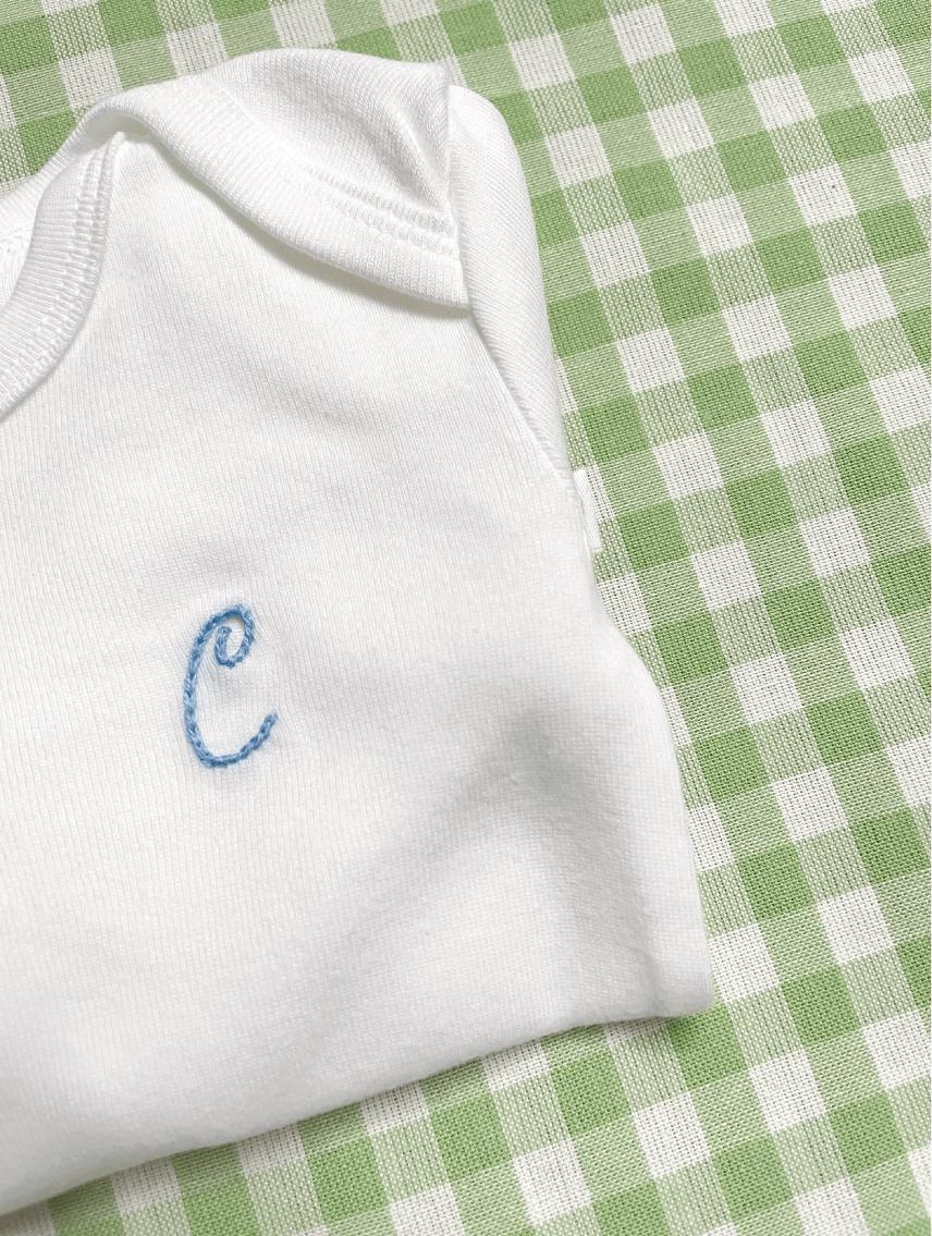 Personalized Baby Outfit, Baby Initials, Cursive Lettering, Monogram, Hand Embroidered Baby Bodysuit, Coming Home, Baby Shower, Newborn Gift