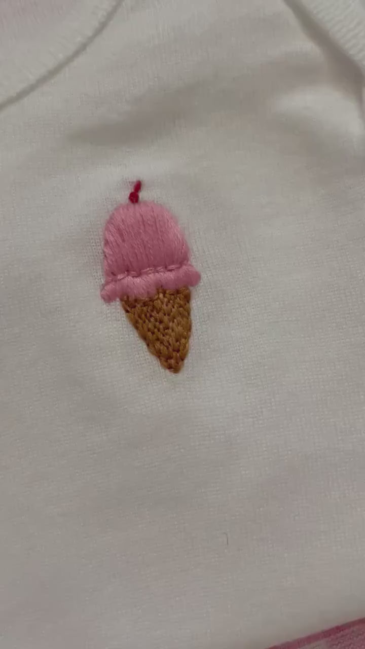 Hand Embroidered Gerber Onesie®™ | Baby Gift | Food Baby | Ice Cream Baby | Baby Outfit | Dessert | Ice Cream Party | Handmade