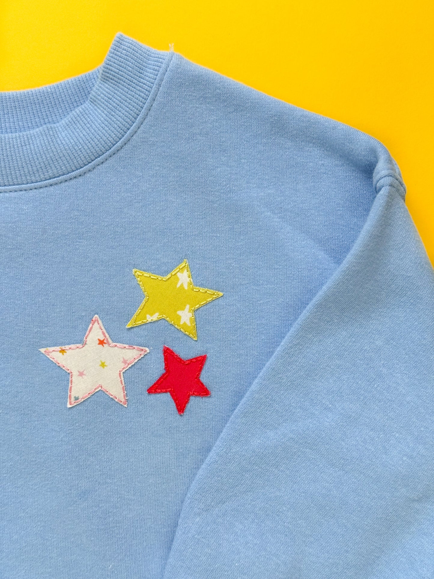Star Trio Sky Blue Kids Sweatshirt