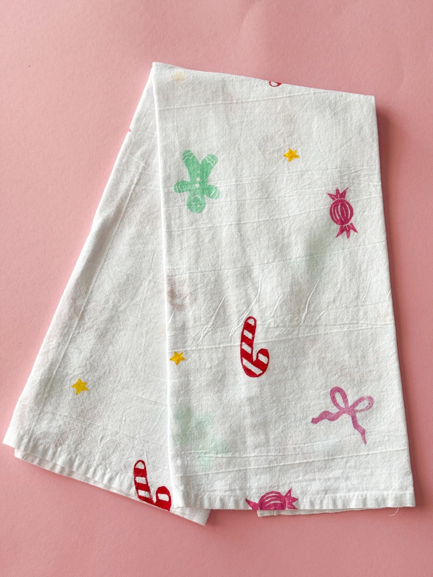 Holiday Whimsies Block Print Tea Towel