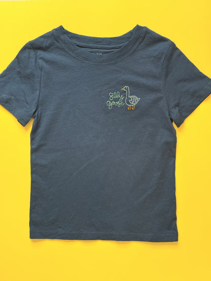 Silly Goose Hand Embroidered Kid’s T-Shirt