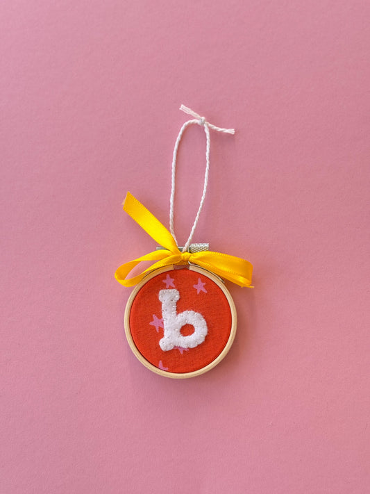 "B" Initial Hand Embroidered Felt Ornament | 2"