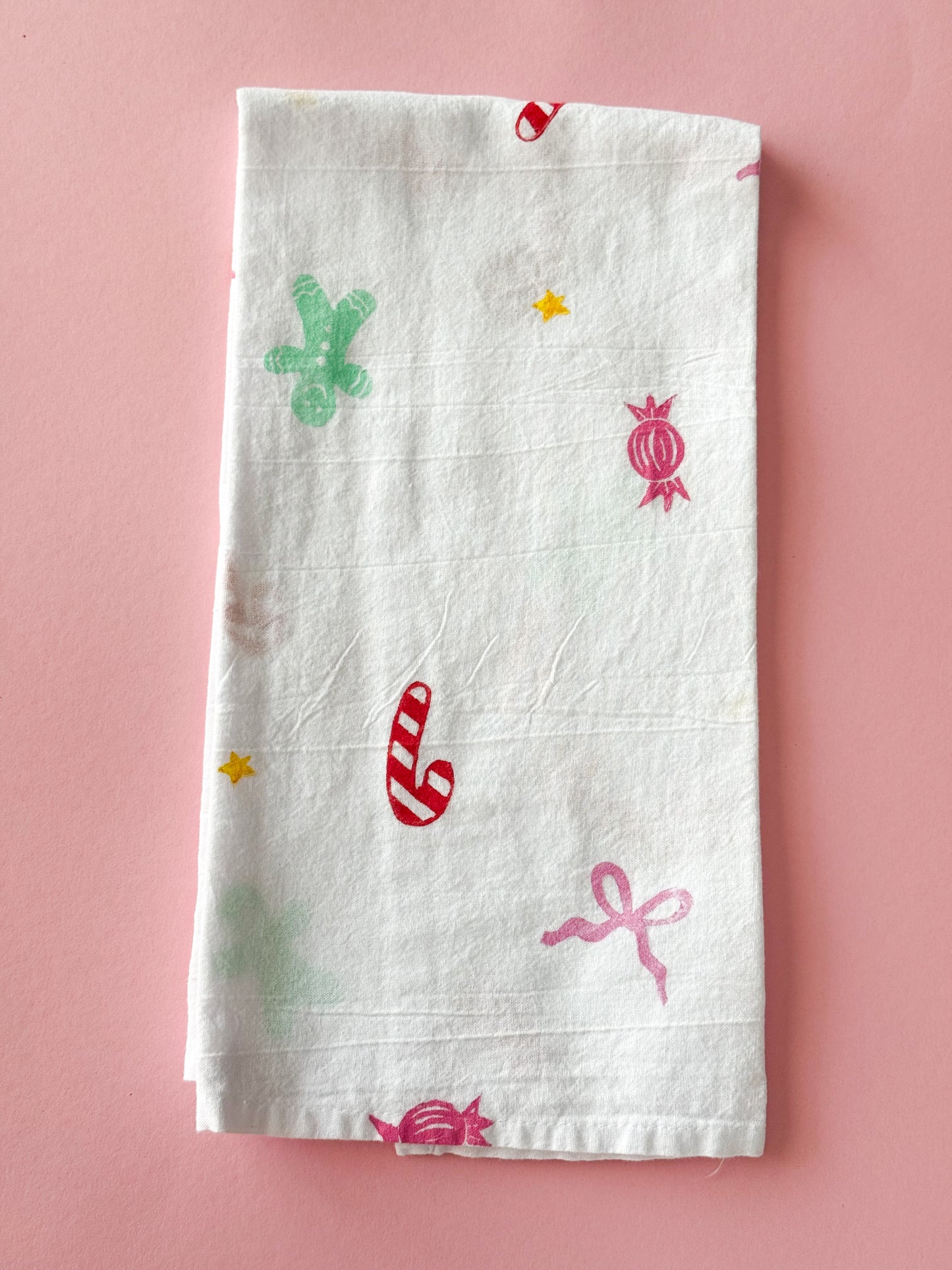 Holiday Whimsies Block Print Tea Towel