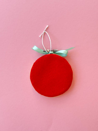 "C" Initial Hand Embroidered Felt Ornament | 4" Hoop
