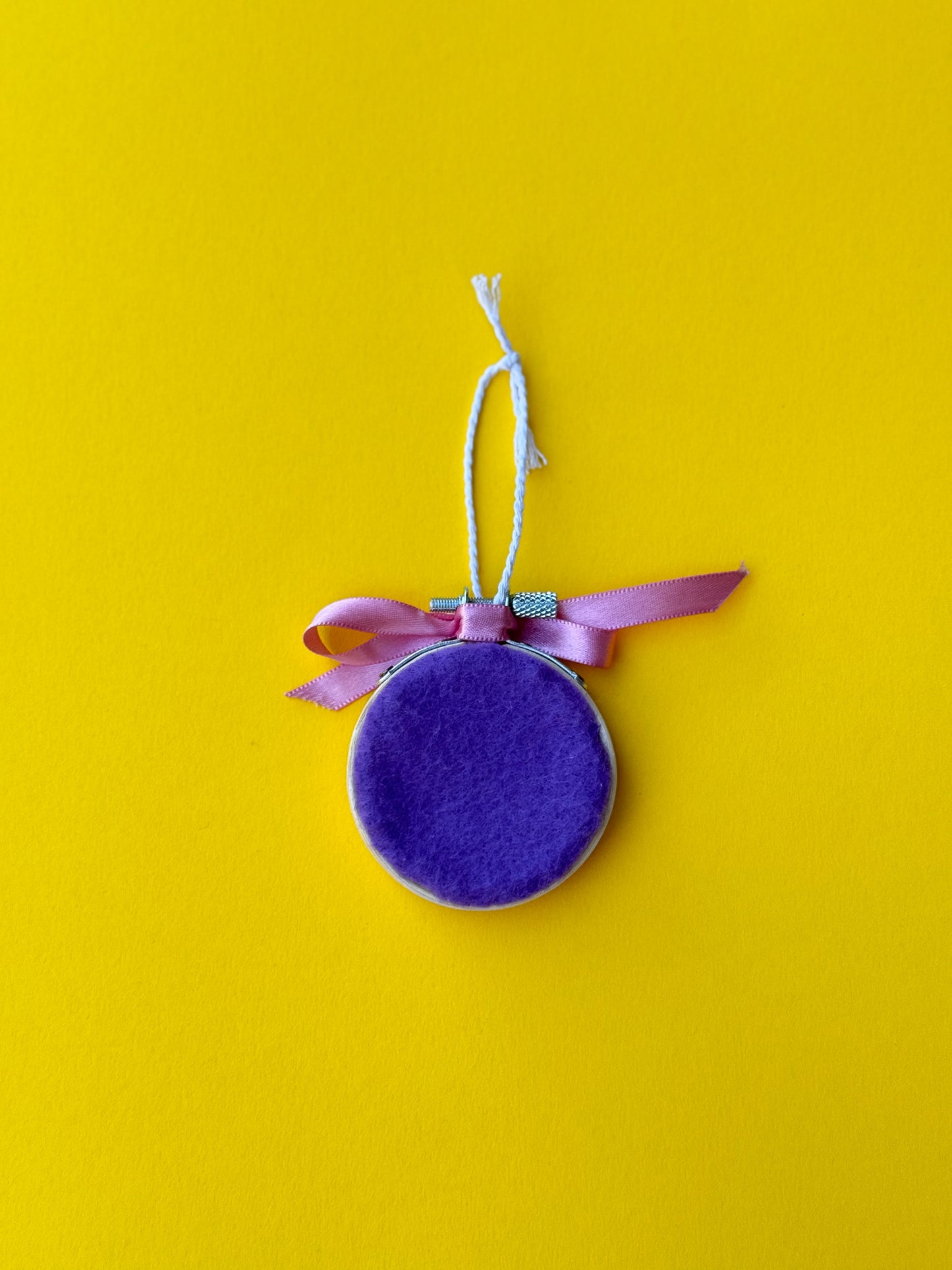 "C" Initial Hand Embroidered Felt Ornament | 2" Hoop