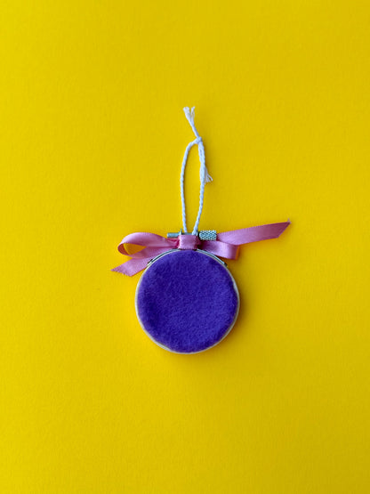 "C" Initial Hand Embroidered Felt Ornament | 2" Hoop
