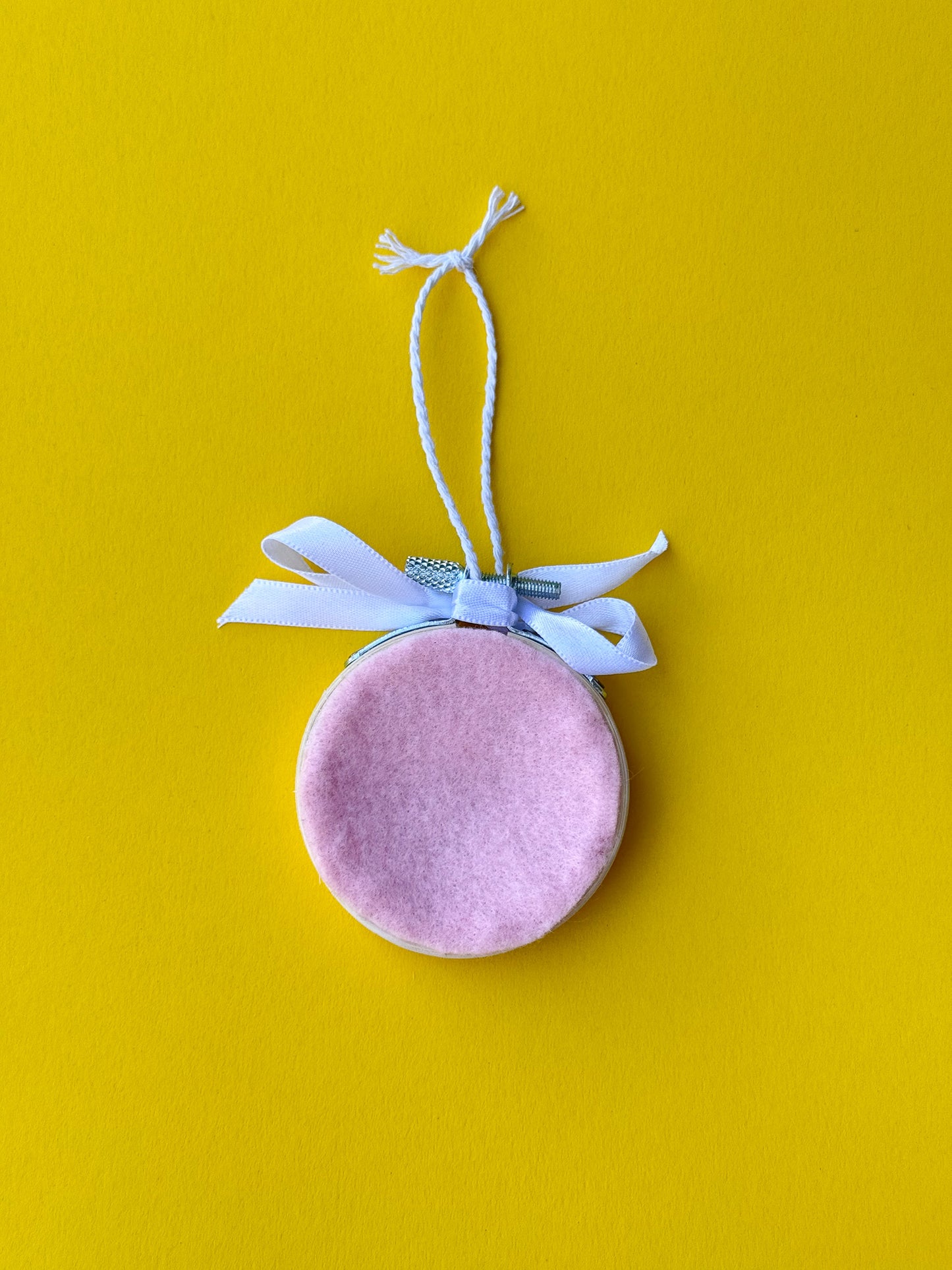 "H" Initial Hand Embroidered Felt Ornament | 2" Hoop