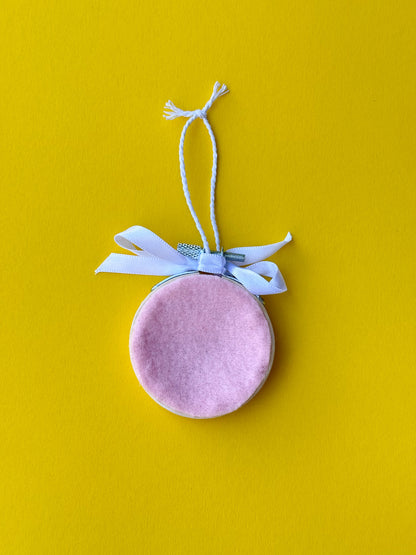 "H" Initial Hand Embroidered Felt Ornament | 2" Hoop