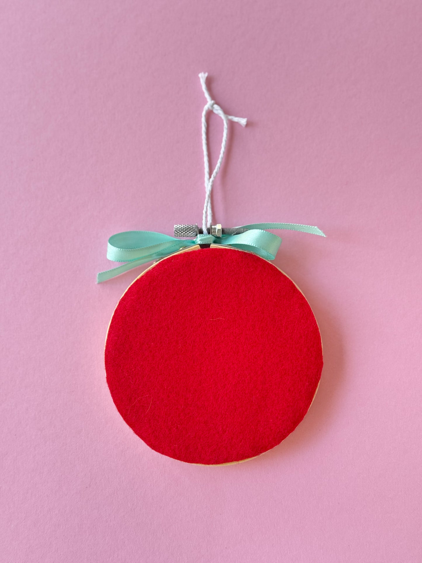 "M" Initial Hand Embroidered Felt Ornament | 4"