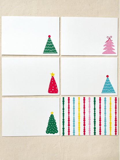 Christmas Trees Flat Cards | Set of 10