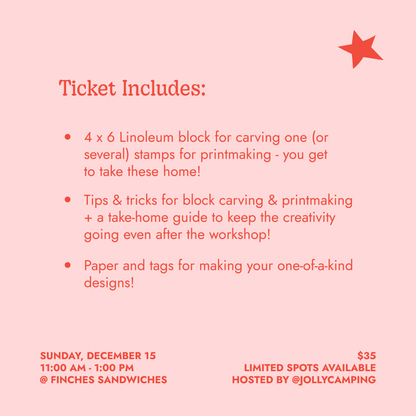 Holiday Paper Block Printing Workshop