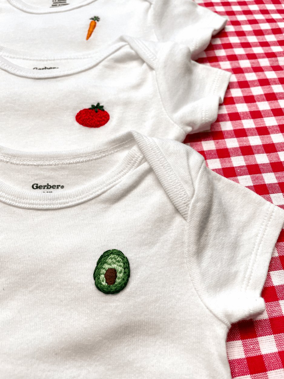 Tomato Hand Embroidered Baby Bodysuit