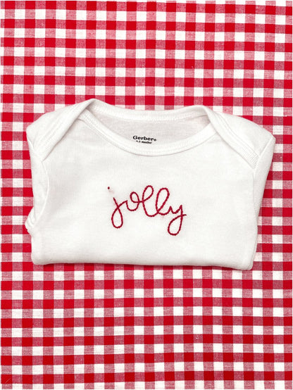 Jolly Hand Embroidered Baby Bodysuit