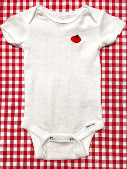 Tomato Hand Embroidered Baby Bodysuit
