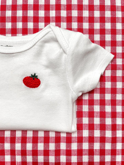 Tomato Hand Embroidered Baby Bodysuit