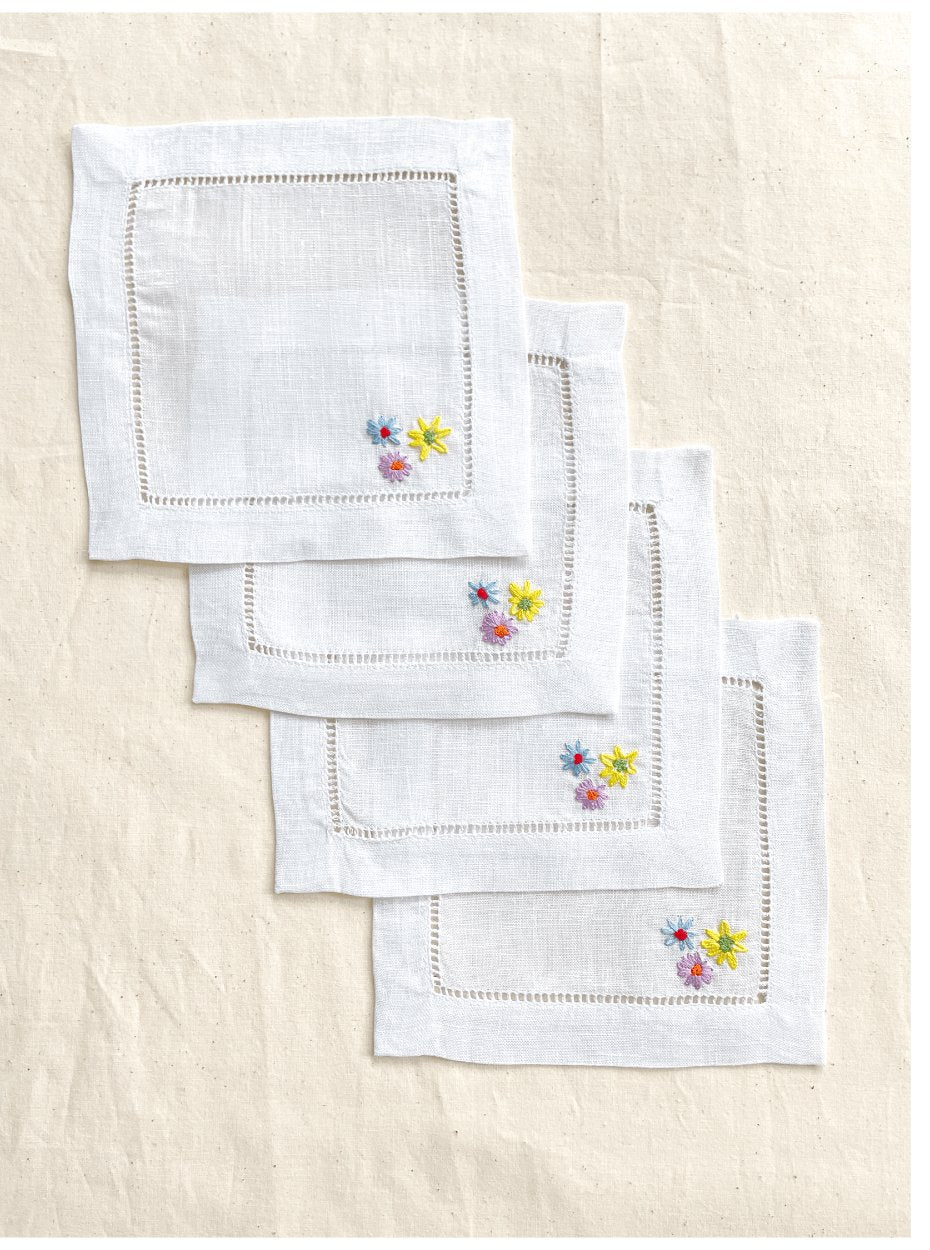Flowers Trio Cocktail Napkins
