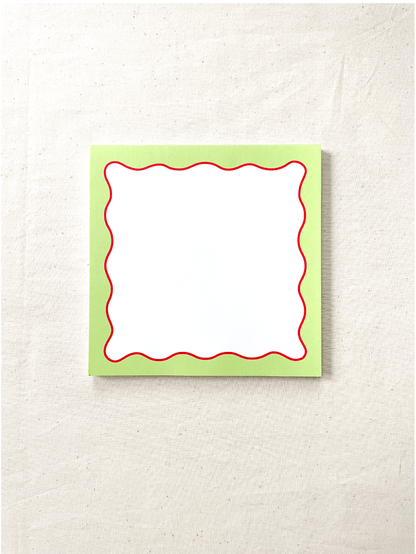 Squiggle Border Notepad | Green and Red