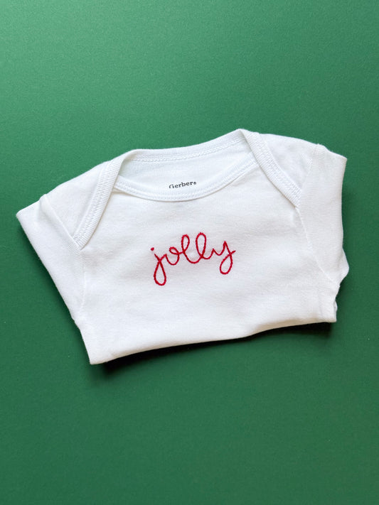 Jolly Hand Embroidered Baby Bodysuit