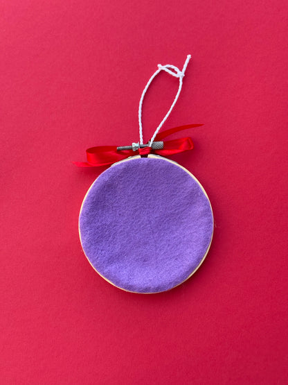 Kids Handwriting Custom Hand Embroidered Ornament | 3" Hoop