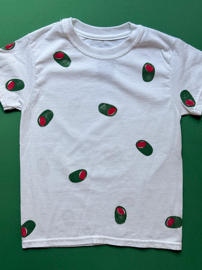 Olive Block Print Kid’s T-Shirt | Small