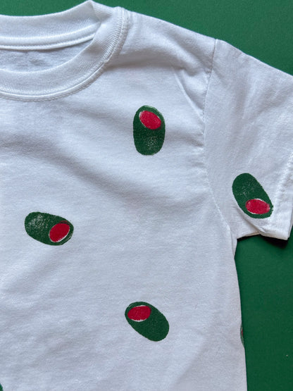 Olive Block Print Kid’s T-Shirt | Small
