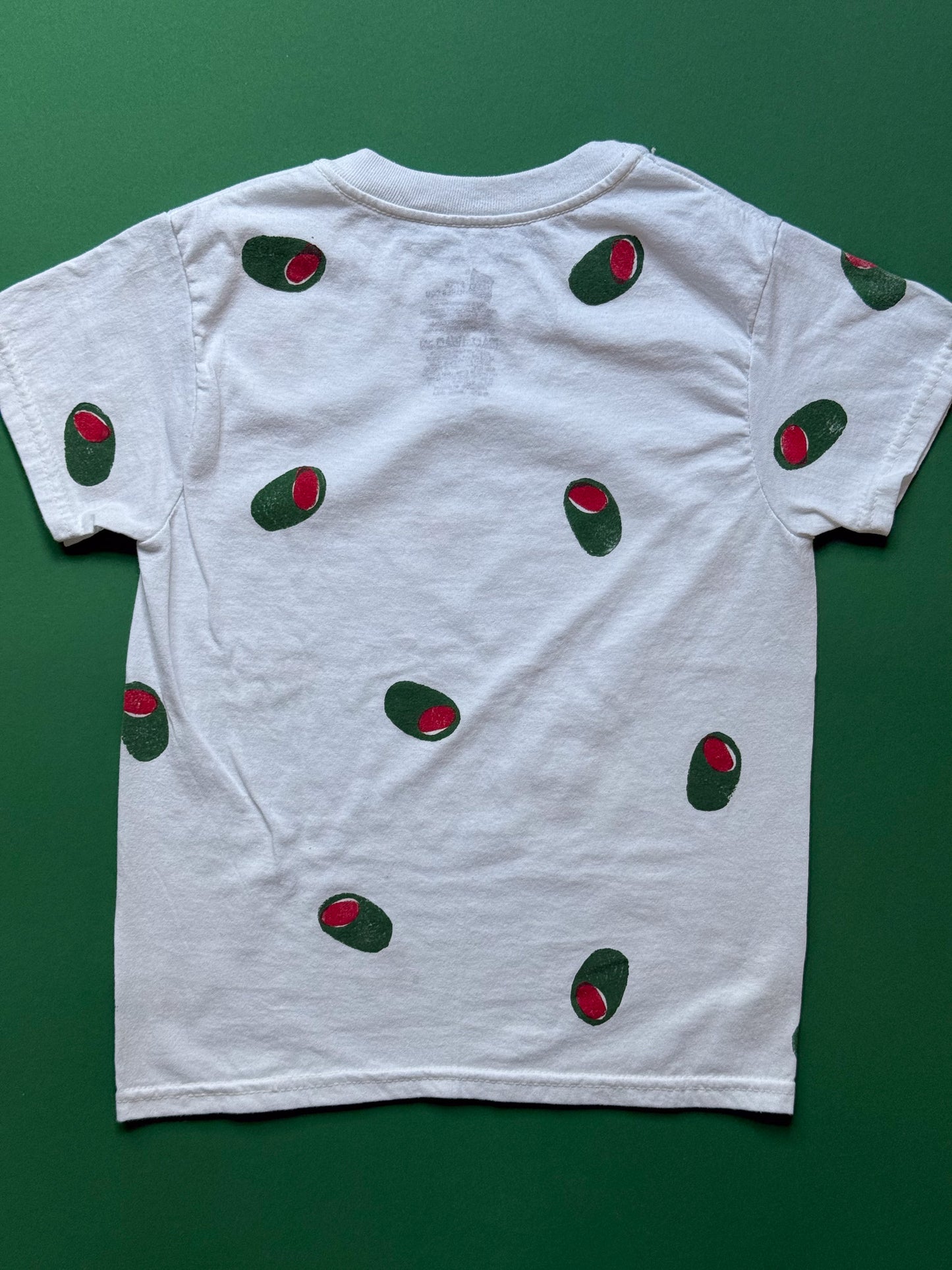 Olive Block Print Kid’s T-Shirt | Small