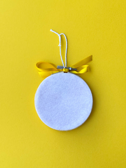 Orange Hand Embroidered Felt Ornament | 4" Hoop