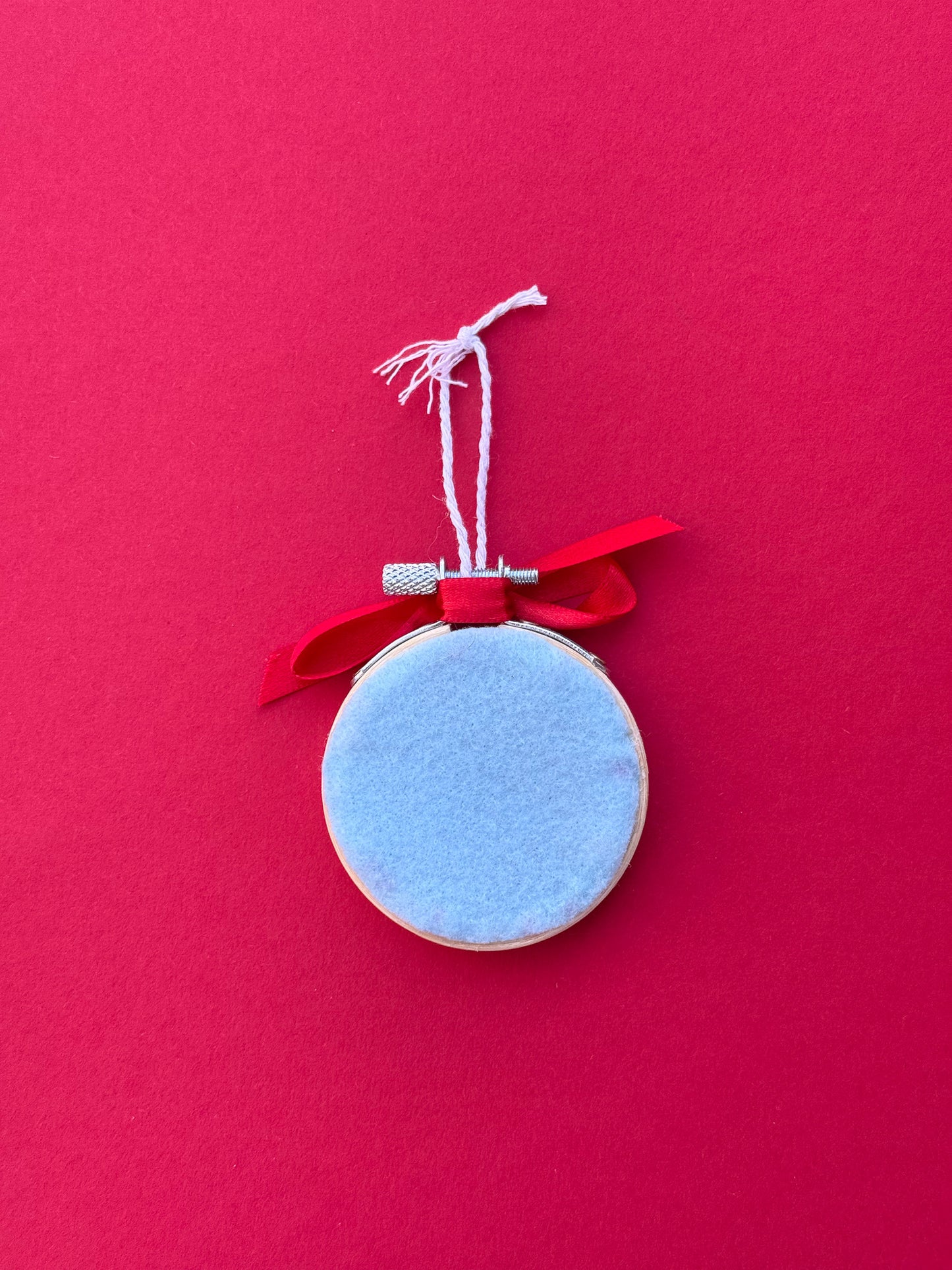 "P" Initial Hand Embroidered Felt Ornament | 3" Hoop