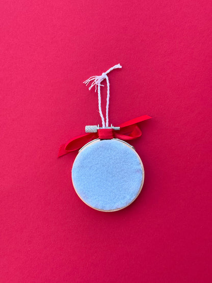 "P" Initial Hand Embroidered Felt Ornament | 3" Hoop