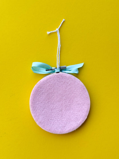 Egg Hand Embroidered Felt Ornament | 4" Hoop