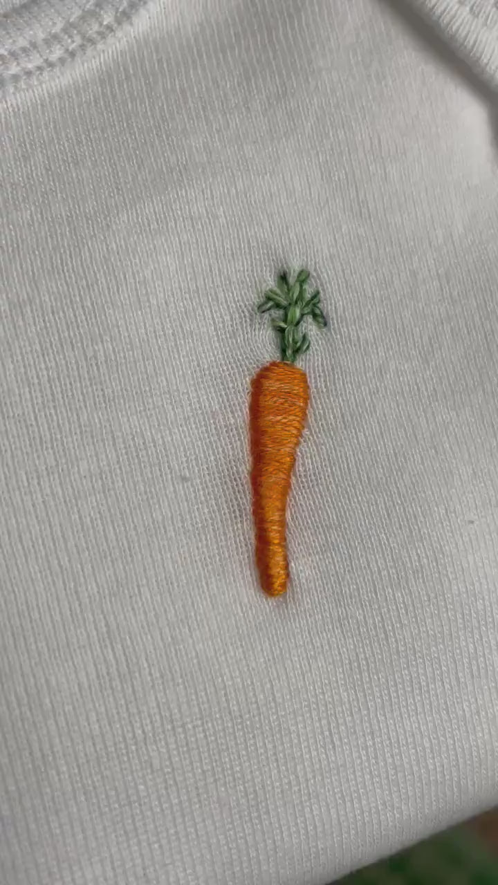 Hand Embroidered Gerber Onesie®™ | Baby Gift | Food Baby | Carrot | Fruits & Veggies | Baby Outfit | Carrot Cake | Orange | Handmade